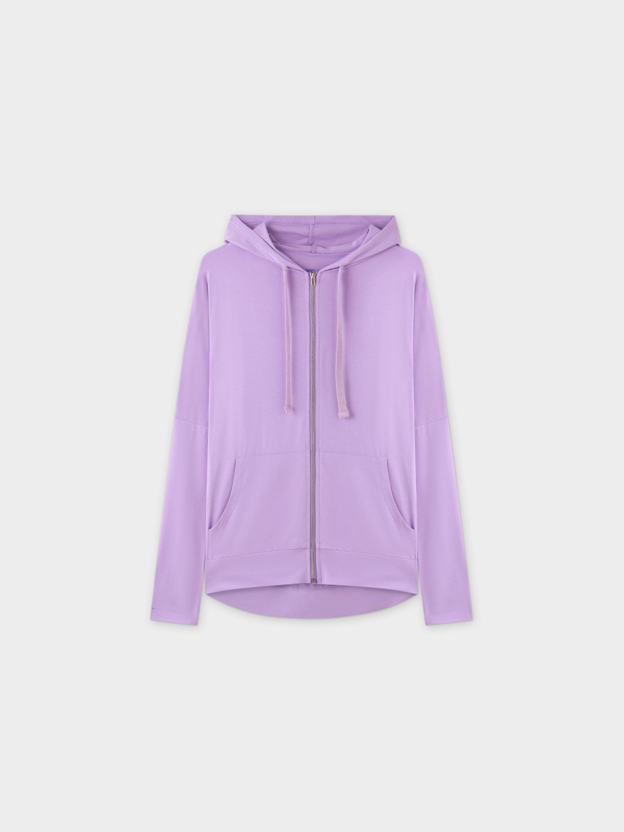 Wholesale Zip Up Hoodie-Lavender Tees