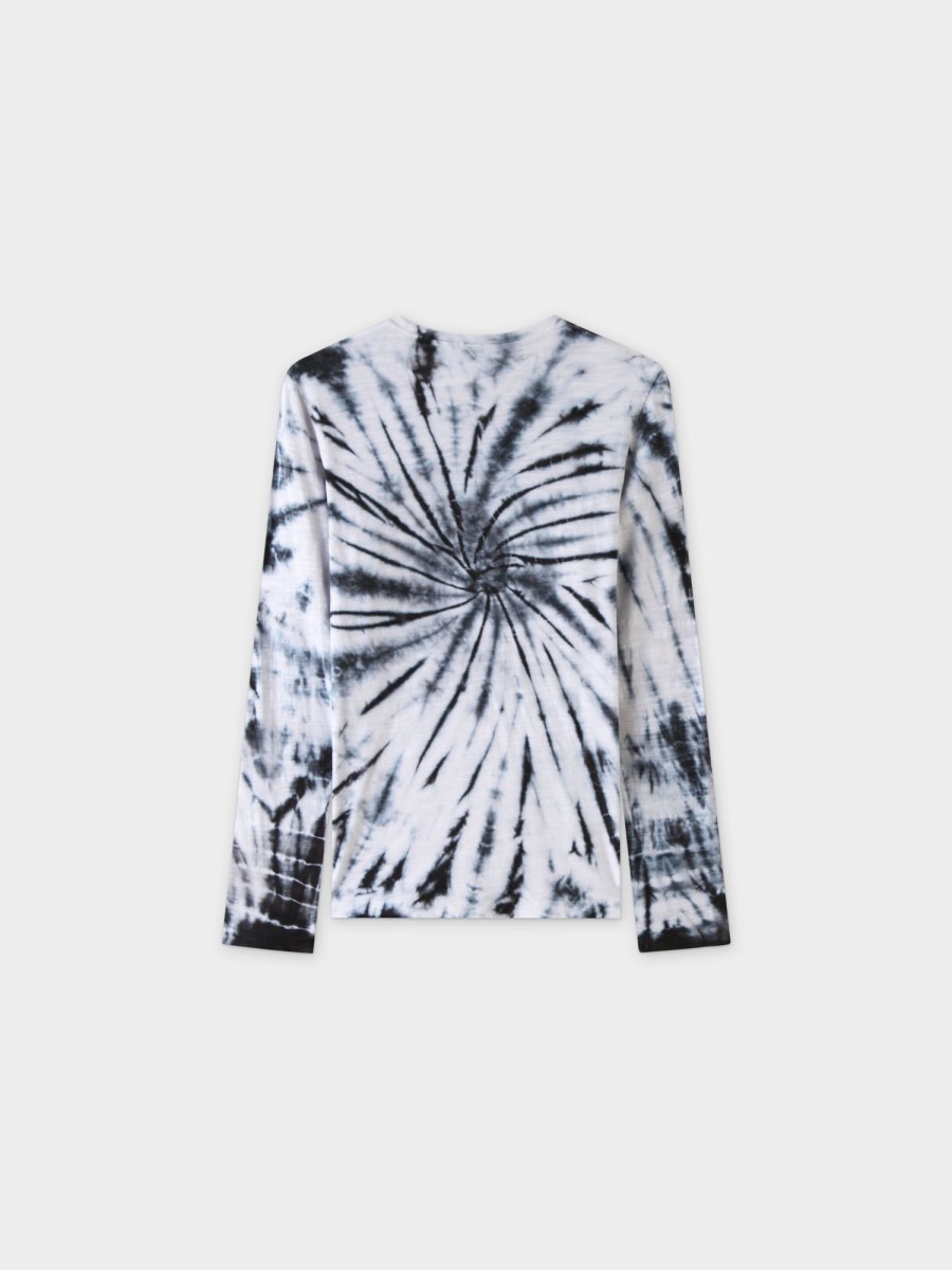 New Tie Dye Swirl Tee-Black/White Tees