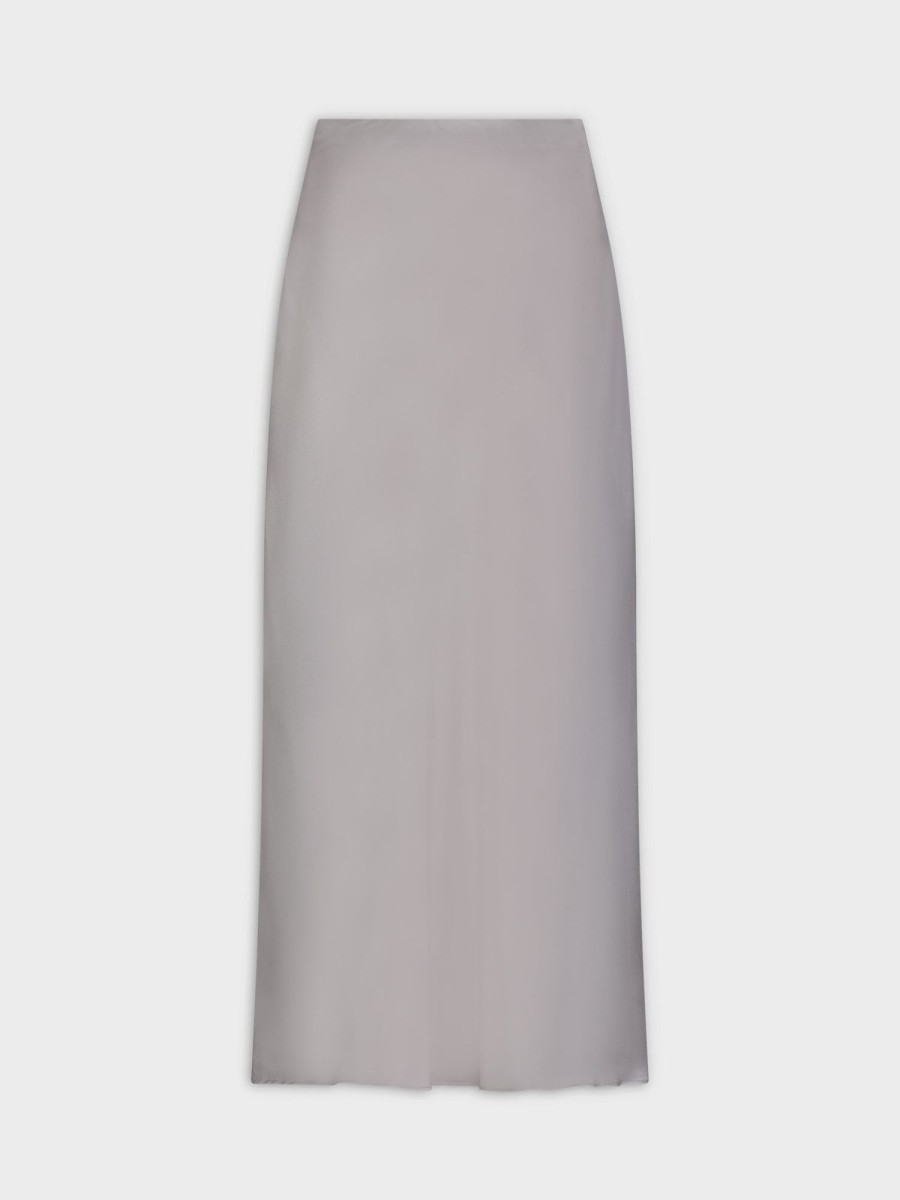 Hot Satin Slip Skirt-Grey Skirts