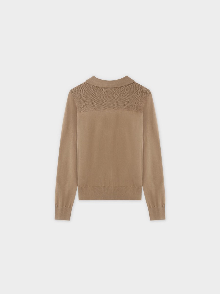 Wholesale Mesh Top Sweater-Tan Tops