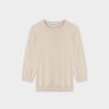 Hot Basic Crew Sweater 3Q-Ivory Tops