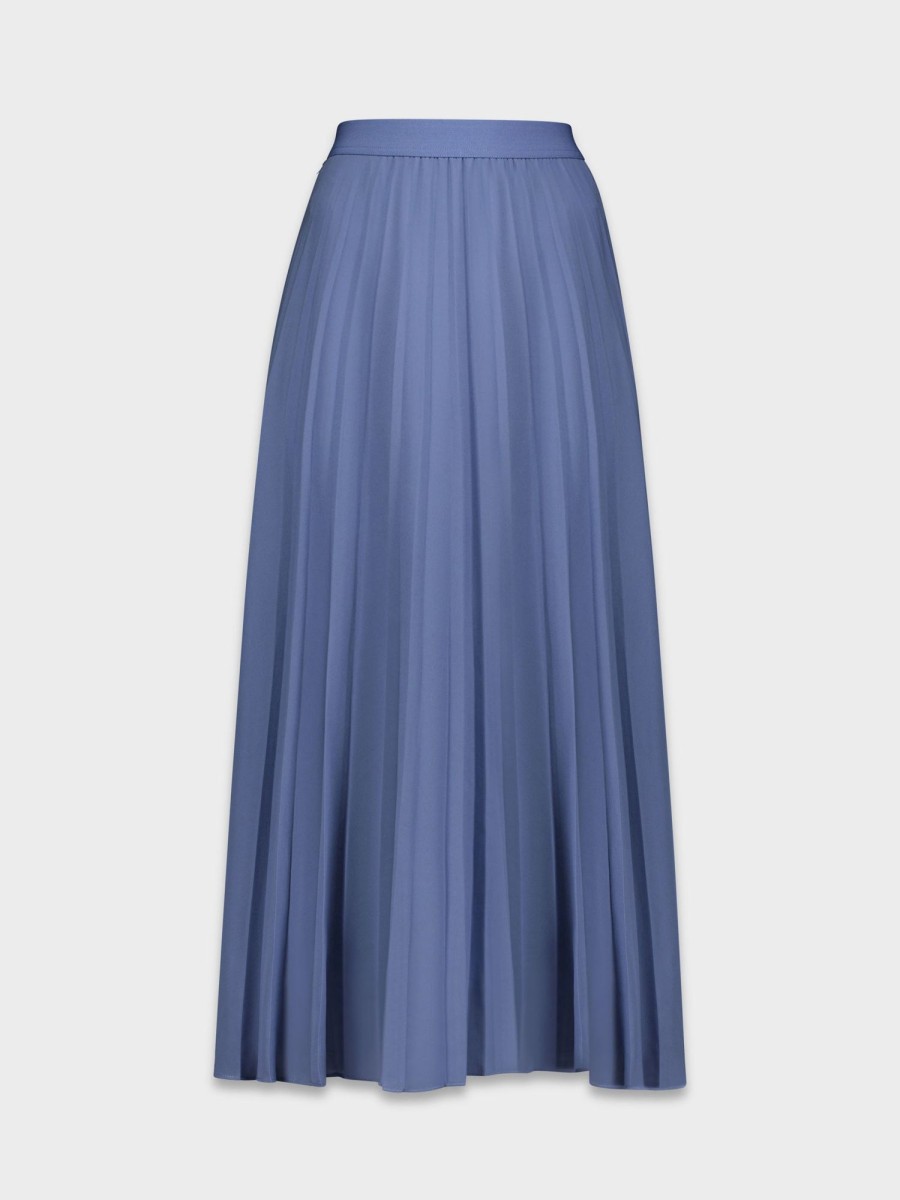 Hot Light Blue Pleated Chiffon Maxi Skirt Skirts