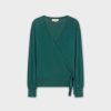 Hot Lightweight Wrap Sweater-Green Tops