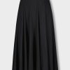 Online Basic Ribbed Knit Skirt 25"-Black Teen Skirts