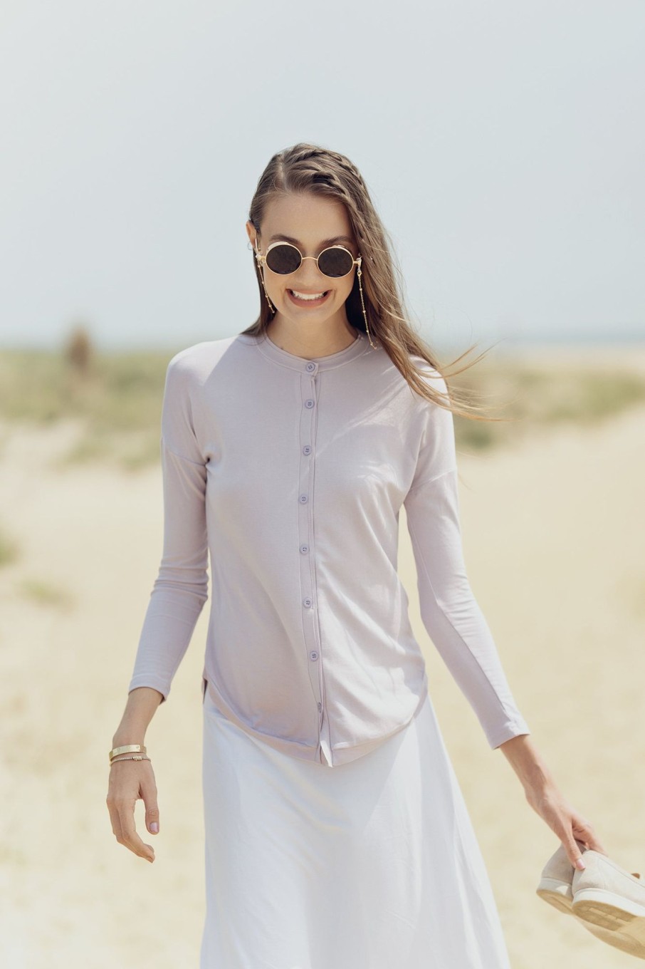 Best Button Down Tee-Lavender Tees