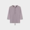 Hot Henley Drawstring Tee-Lilac Tees