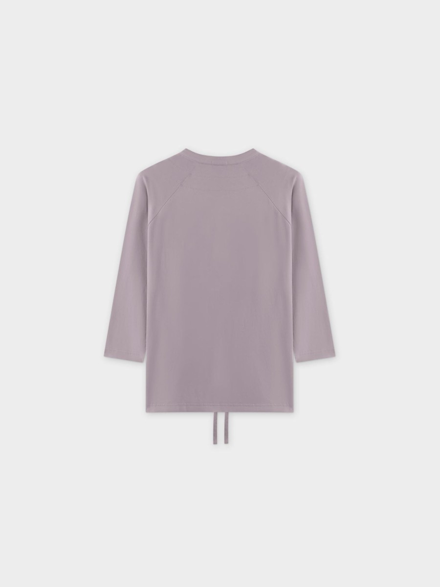 Hot Henley Drawstring Tee-Lilac Tees