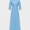 Wholesale Side Button Dress-Blue Dresses