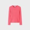 Wholesale Knit Cable Sweater-Salmon Tops