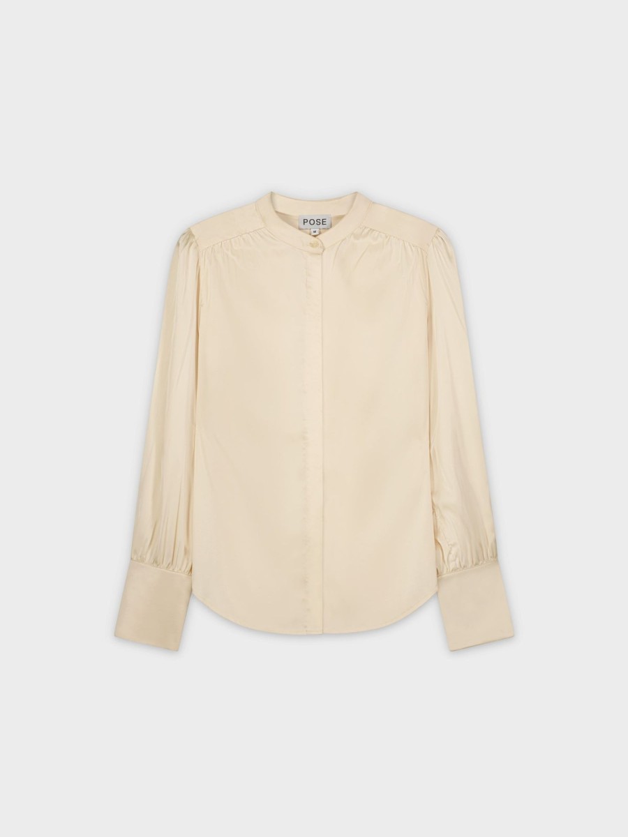 Best Satin Blouse-Cream Tops