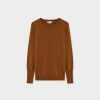 Wholesale Basic Crew Sweater Ls-Brown Tops