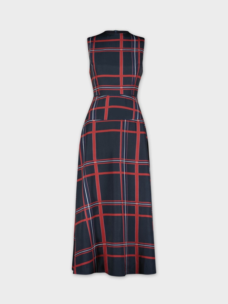 Best Yolk Jumper-Navy/Maroon Plaid Dresses