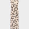 Online Sleeveless Crew Neck Dress-Bone Paisley Sets