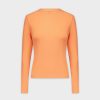 Best Classic Ribbed Crew Tee Ls-Orange Tees