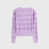 Best Ruched Sweater-Lilac Tops