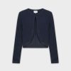 Clearance Ribbed Shrug-Navy Tops