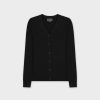 New Waffle Classic Cardigan-Black Heather Tops