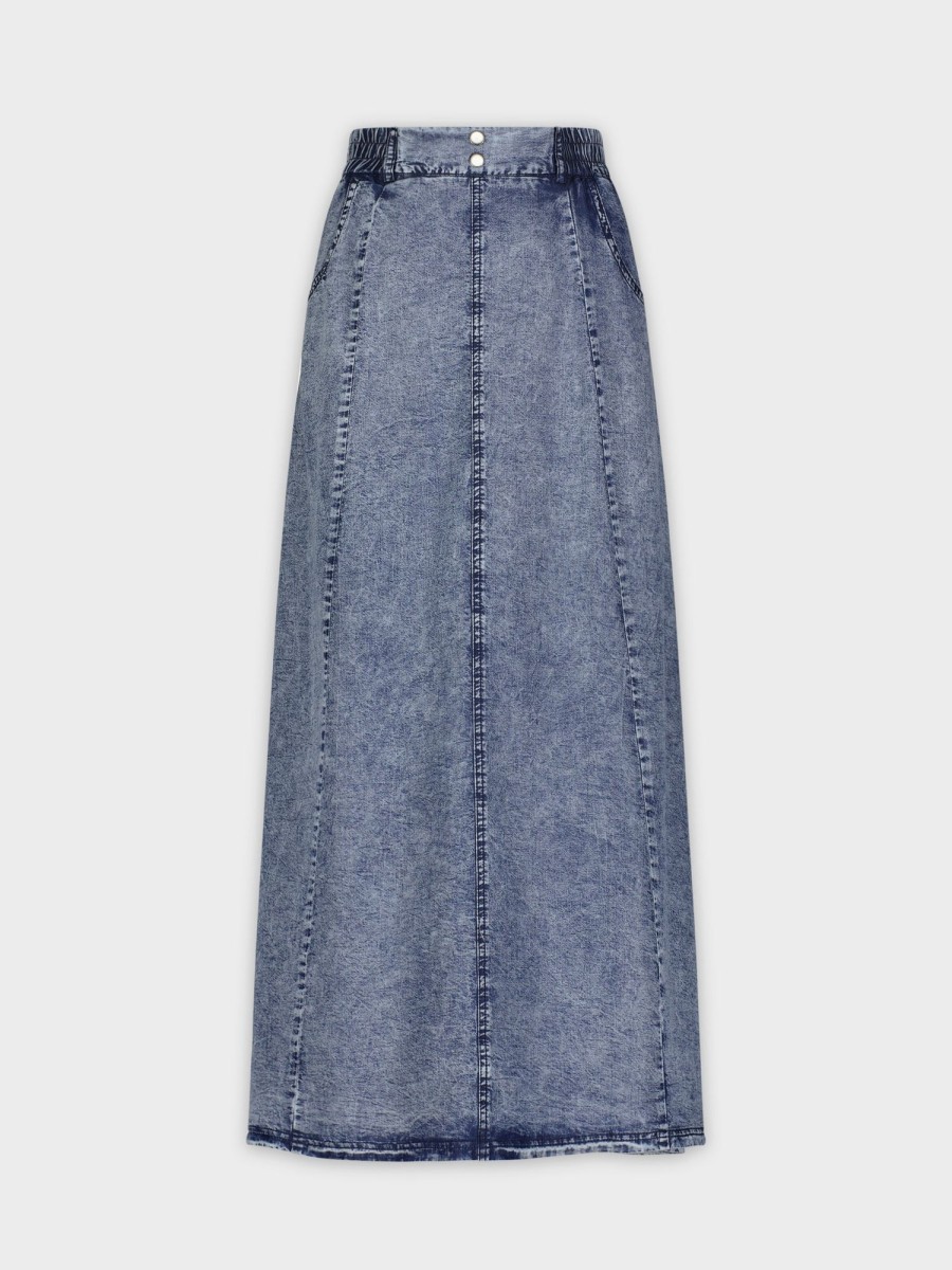 Hot Teen Snap Denim Skirt-Denim Teen Skirts