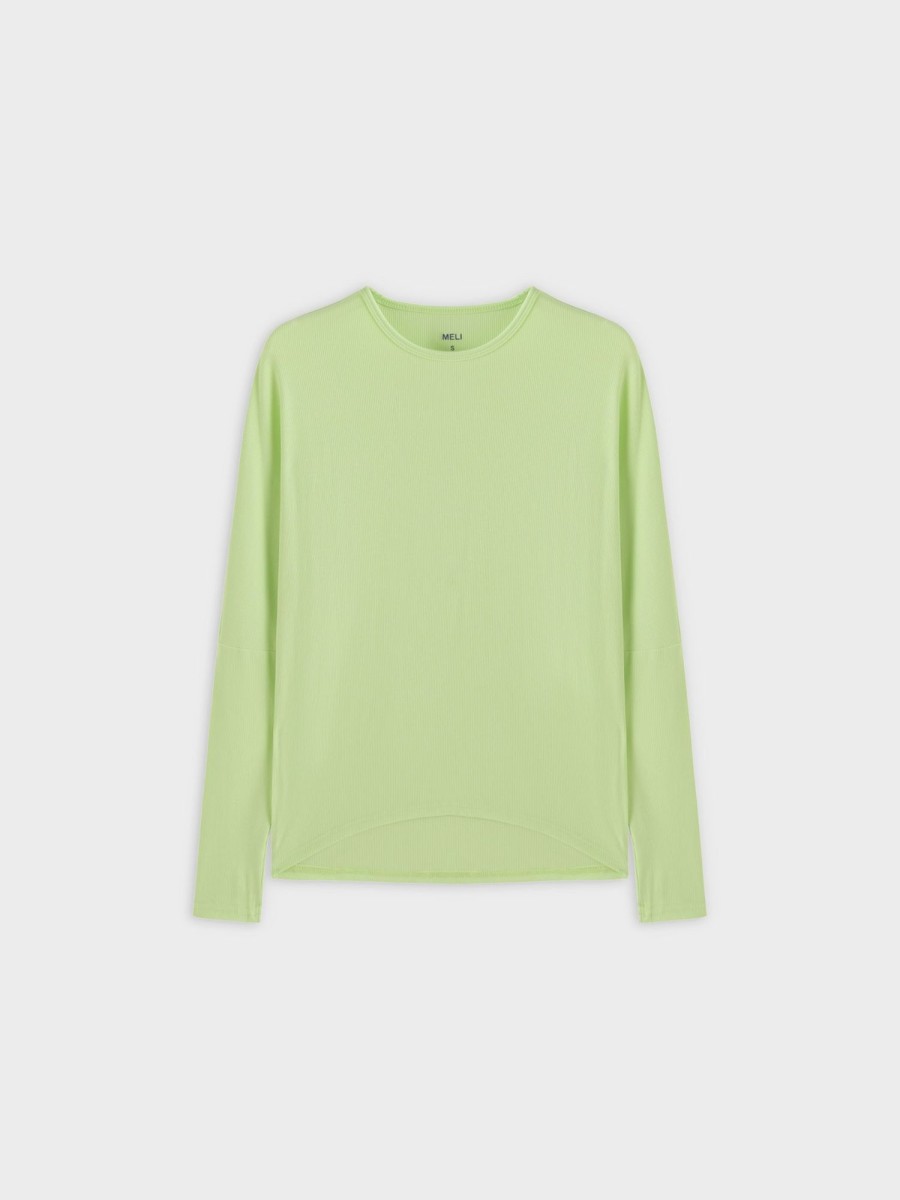 Online Crew Ribbed Dolman-Neon Green Tees