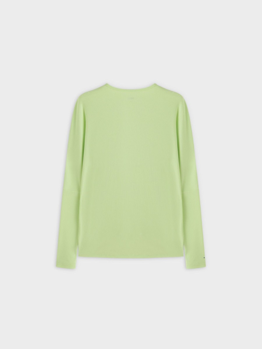 Online Crew Ribbed Dolman-Neon Green Tees