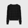 Online Ruched Sweater-Black Tops