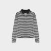 Clearance Striped Collar Tee-Black/White Tees