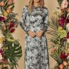 Clearance Waisted Yolk Dress-Aqua Floral Dresses