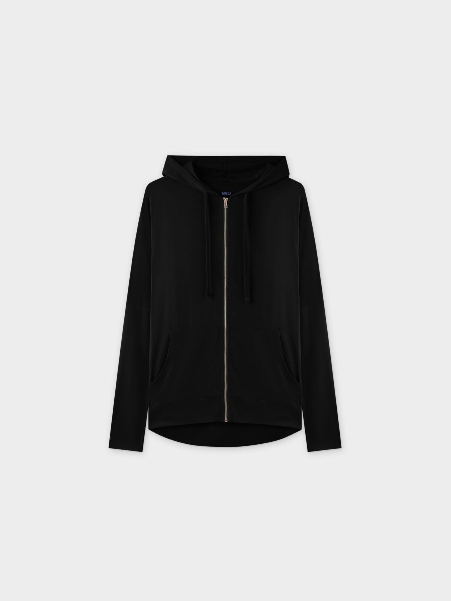 Best Zip Up Hoodie-Black Tees