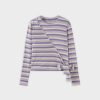 Best Striped Wrap Tee-Lavender/White Multi Stripe Tees