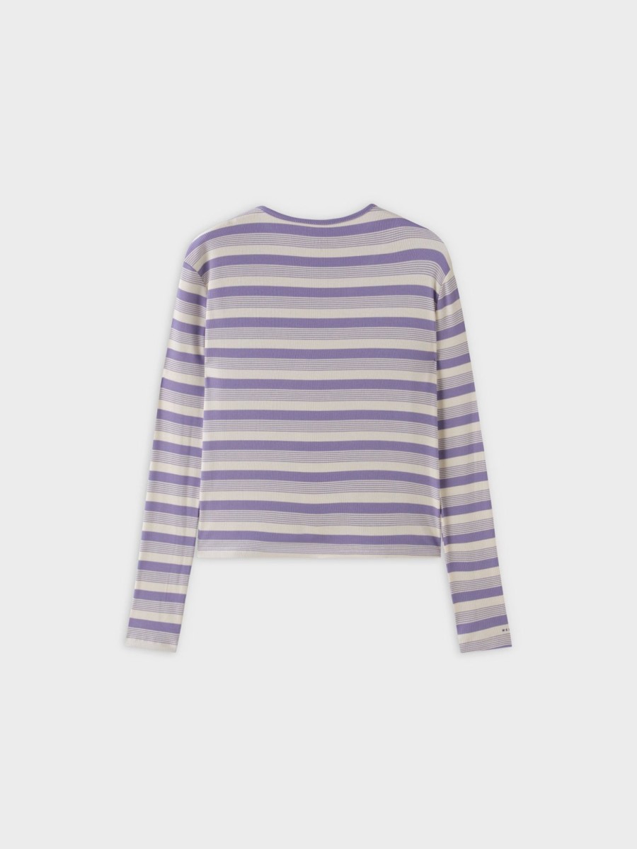 Best Striped Wrap Tee-Lavender/White Multi Stripe Tees