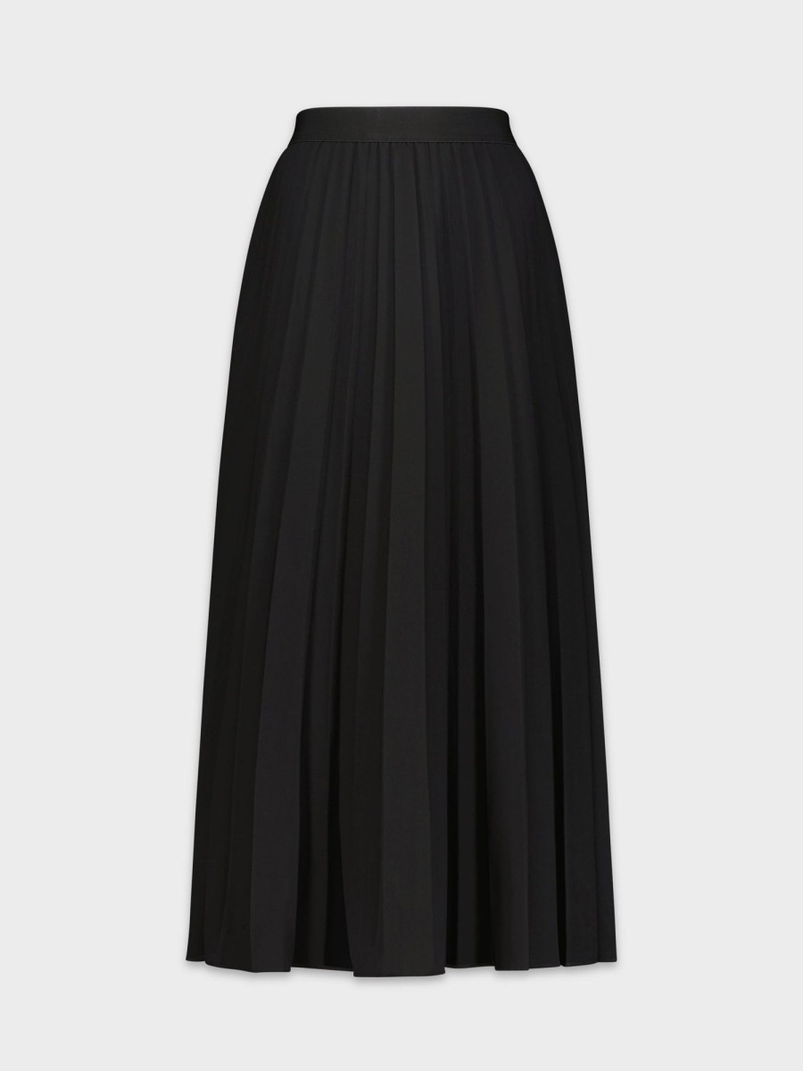 Wholesale Chiffon Pleated Skirt-Black Skirts