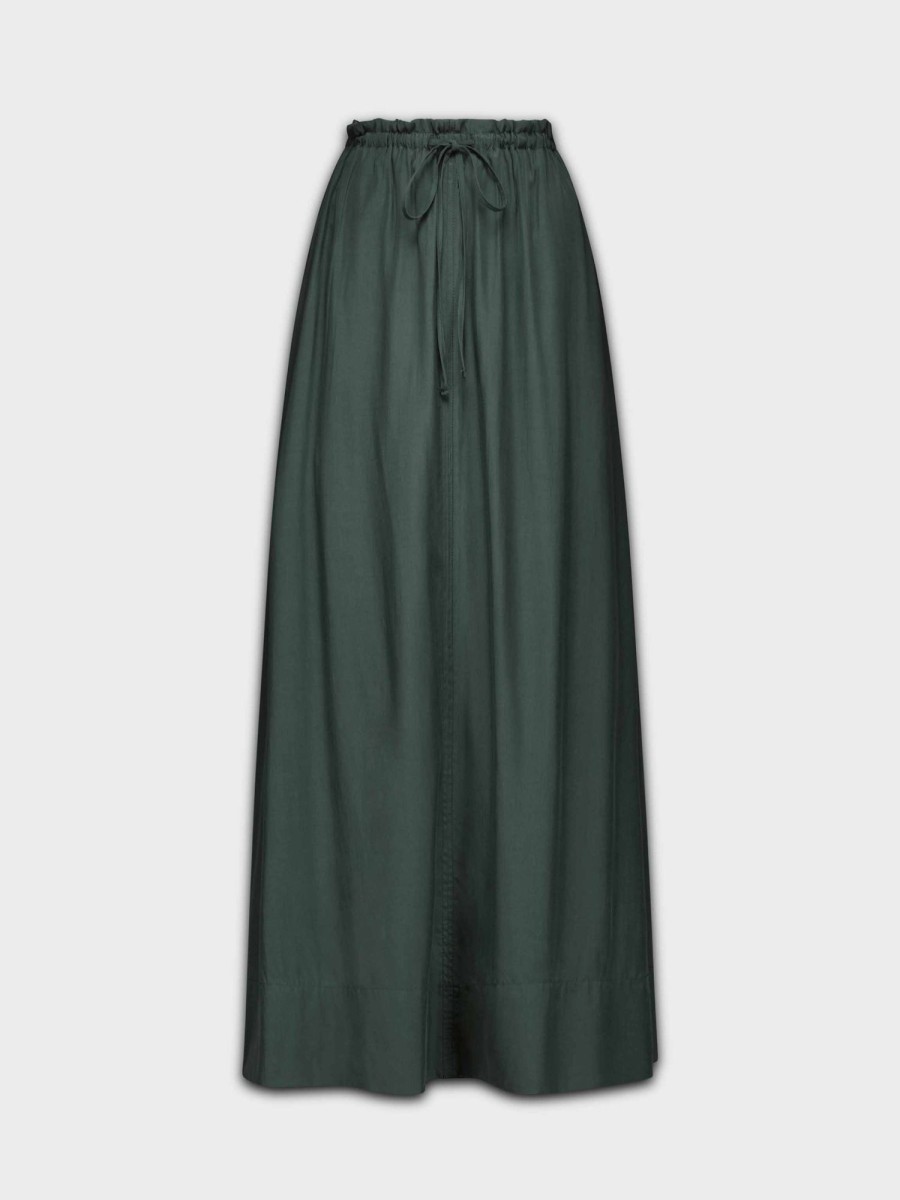 Wholesale Drawstring Ruffle Skirt-Green Skirts