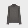 Clearance Modal Turtleneck Long Sleeve-Grey Tops