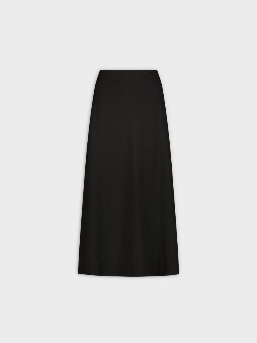 Hot Leather Trim Skirt 25"-Black Skirts