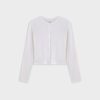 New Basic T-Shirt Cropped Cardigan-White Sets