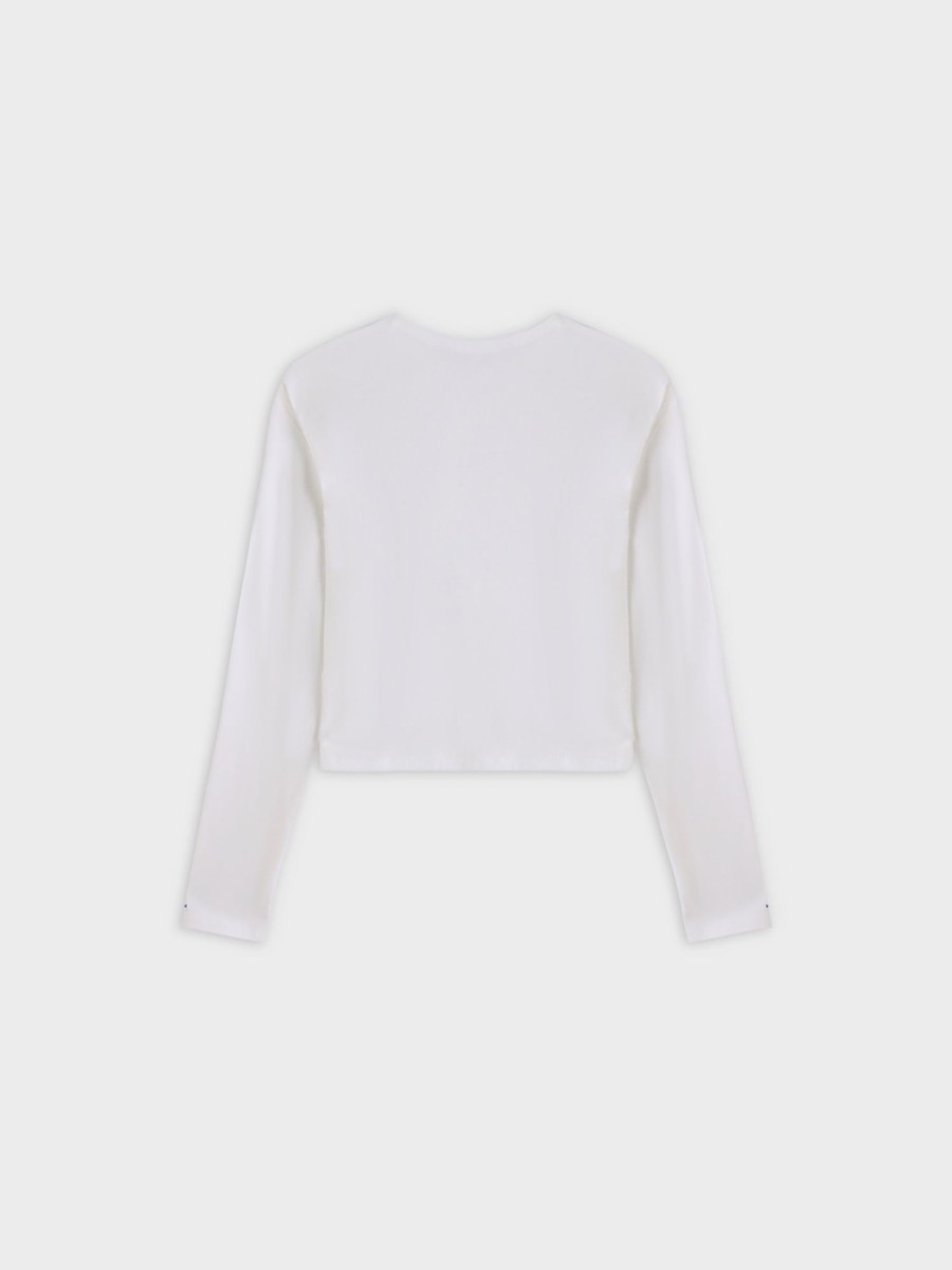 New Basic T-Shirt Cropped Cardigan-White Sets