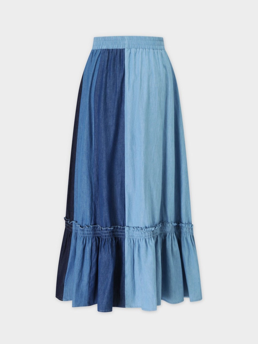 Best Tri Color Skirt-Denim Teen Skirts