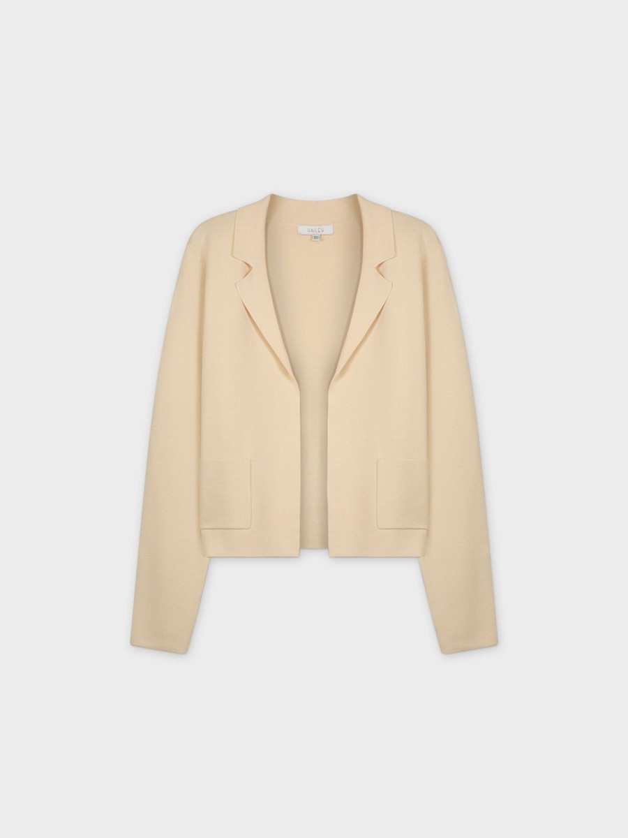 Hot Knit Blazer-Ivory Tops