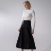 Clearance Stitched Pleated Skirt-Black Skirts