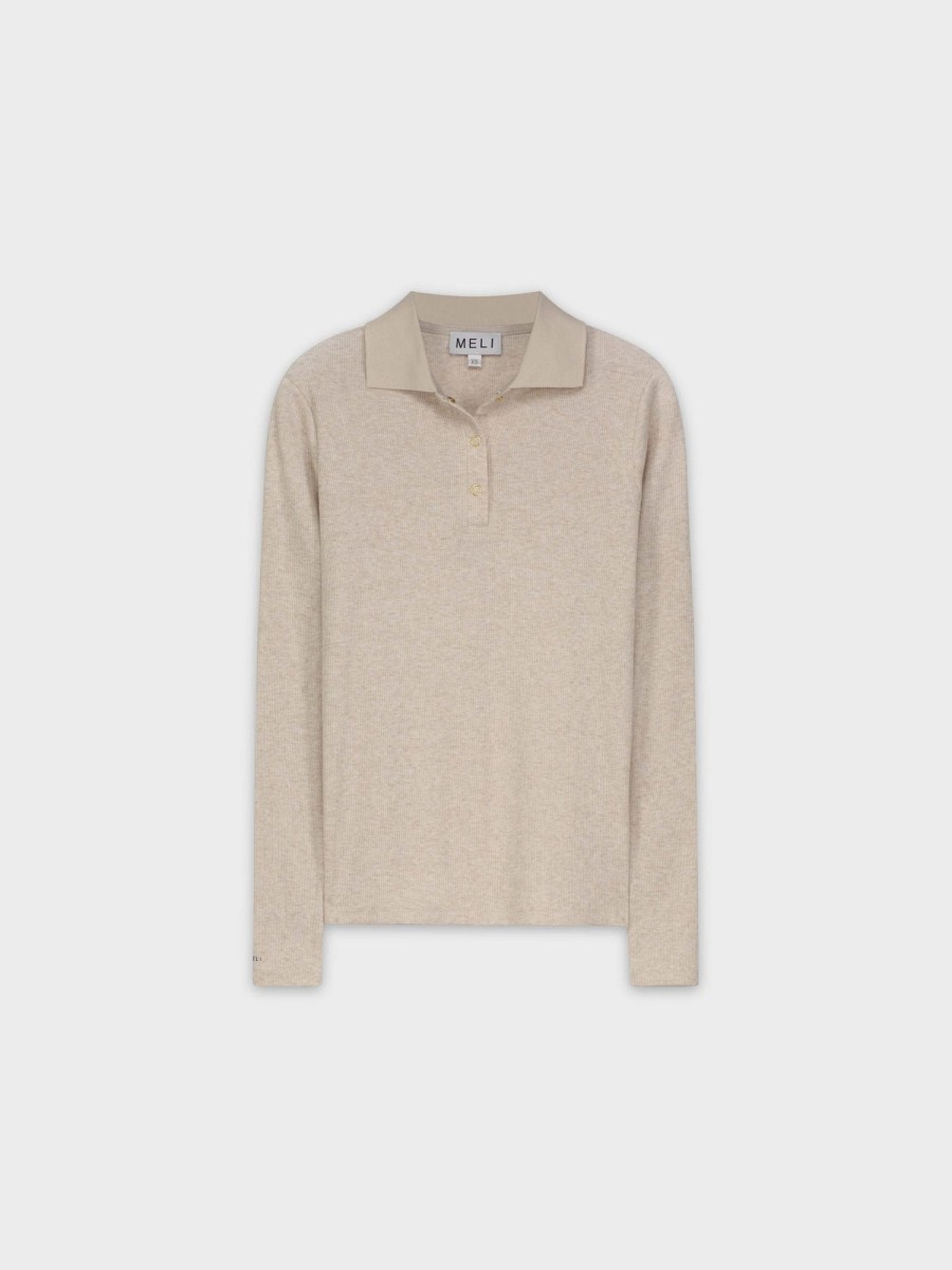 Best Ribbed Collar T-Shirt-Oatmeal Tees