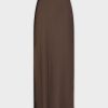 Online Satin Slip Skirt-Chocolate Brown Skirts