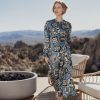 Best Side Shirred Dress-Blue Floral Dresses