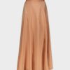 New Full Satin Skirt-Peach Skirts