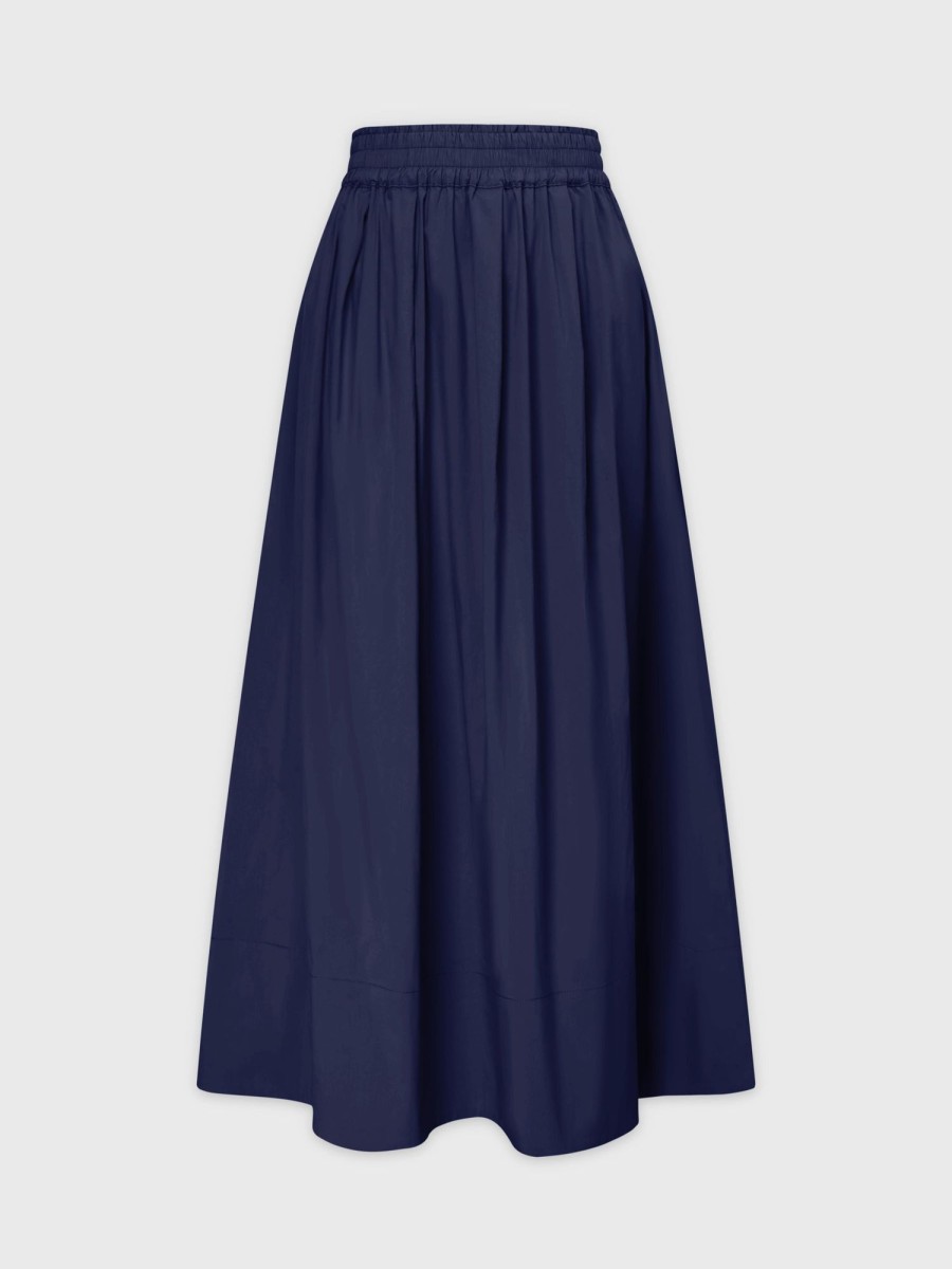 Hot Gathered Waist Skirt-Navy Skirts