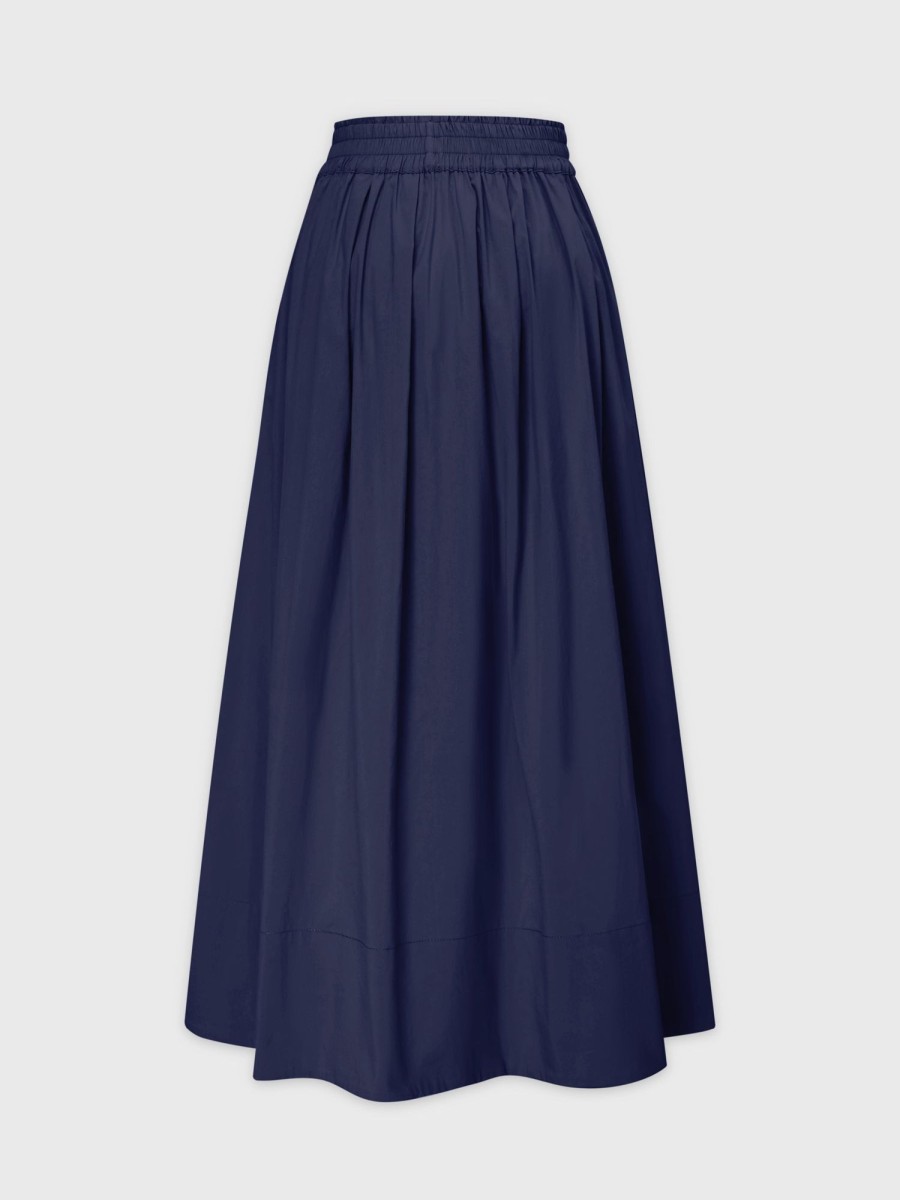 Hot Gathered Waist Skirt-Navy Skirts