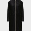 Wholesale Velour Hoodie Dress 43"-Black Dresses