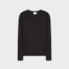 Best Thin Knit Crew Sweater-Black Tops