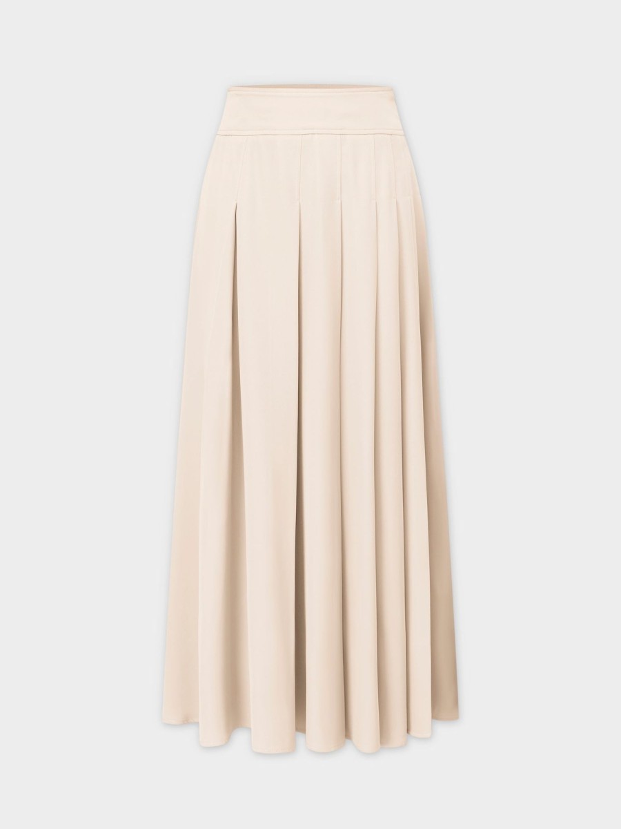 Hot Yolk Pleated Skirt 37"-Ivory Skirts