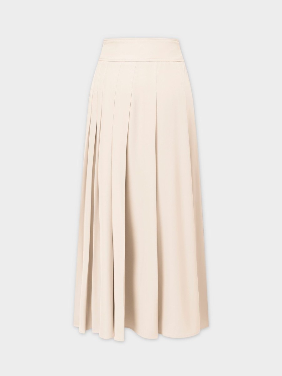 Hot Yolk Pleated Skirt 37"-Ivory Skirts