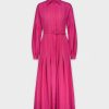 Wholesale Cross Stitch Pleated Dress-Hot Pink Dresses